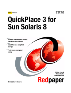 QuickPlace 3 for Sun Solaris 8 Front cover