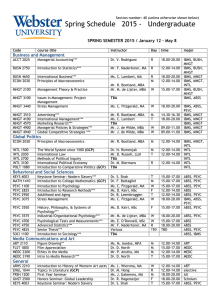 Spring Schedule   2015 -   Undergraduate