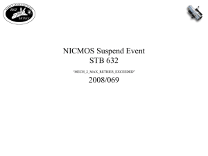 NICMOS Suspend Event STB 632 2008/069 “MECH_2_MAX_RETRIES_EXCEEDED”