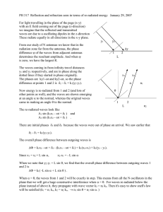 PH 317  Reflection and refraction seen in terms of...  For light travelling in the plane of the page (x-y)