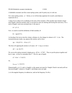 PH 404 Helmholtz resonator introduction.  1/18/04