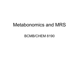 Metabonomics and MRS BCMB/CHEM 8190