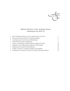 Berkeley Division of the Academic Senate Information for 2015-16