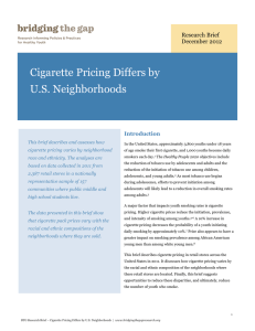 Cigarette Pricing Differs by U.S. Neighborhoods Research Brief December 2012