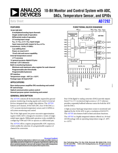 AD7292 10-Bit Monitor and Control System with ADC, Data Sheet