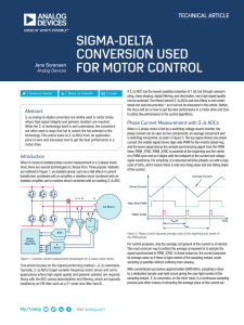 SIGMA-DELTA CONVERSION USED FOR MOTOR CONTROL TECHNICAL ARTICLE