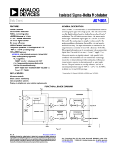 Isolated Sigma-Delta Modulator AD7400A Data Sheet FEATURES