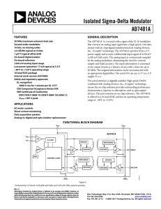 Isolated Sigma-Delta Modulator AD7401A  FEATURES