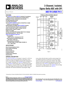 3-Channel, Isolated, Sigma-Delta ADC with SPI / ADE7912