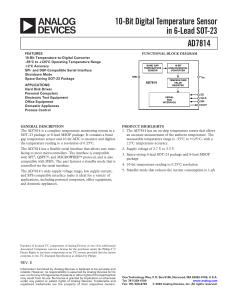 a 10-Bit Digital Temperature Sensor in 6-Lead SOT-23 AD7814