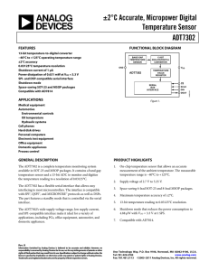 ±2°C Accurate, Micropower Digital Temperature Sensor ADT7302