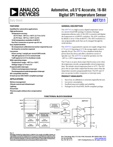 Automotive, ±0.5°C Accurate, 16-Bit Digital SPI Temperature Sensor ADT7311 Data Sheet