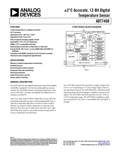 ±2°C Accurate, 12-Bit Digital Temperature Sensor ADT7408