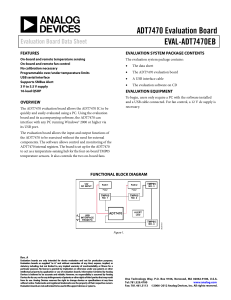 ADT7470 Evaluation Board EVAL-ADT7470EB Evaluation Board Data Sheet FEATURES