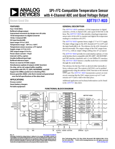 ADT7517-KGD SPI-/I C-Compatible Temperature Sensor with 4-Channel ADC and Quad Voltage Output