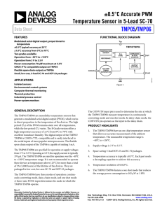 ±0.5°C Accurate PWM Temperature Sensor in 5-Lead SC-70 / TMP05