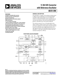 12-Bit R/D Converter with Reference Oscillator AD2S1200