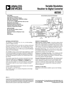 a Variable Resolution, Resolver-to-Digital Converter AD2S83