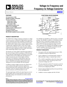 Voltage-to-Frequency and Frequency-to-Voltage Converter AD650 Data Sheet