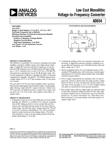 a Low Cost Monolithic Voltage-to-Frequency Converter AD654