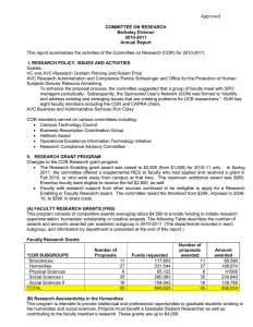 Approved COMMITTEE ON RESEARCH Berkeley Division