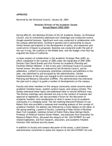 APPROVED Berkeley Division of the Academic Senate Annual Report 2002-2003