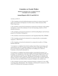 Committee on Faculty Welfare Annual Reports 2012-13 and 2013-14