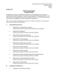 In fulfilling its charge as established in the Bylaws of... Academic Senate, the Graduate Council (GC) carried out the following... APPROVED