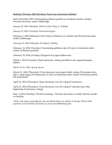 Berkeley Division 2016 Elections Time Line (electronic ballots)*