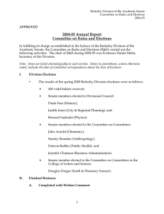 2004-05 Annual Report Committee on Rules and Elections