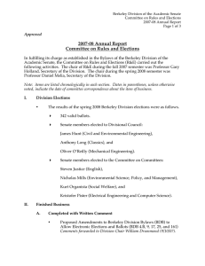 Berkeley Division of the Academic Senate Committee on Rules and Elections