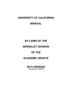 UNIVERSITY OF CALIFORNIA MANUAL BY-LAWS OF THE