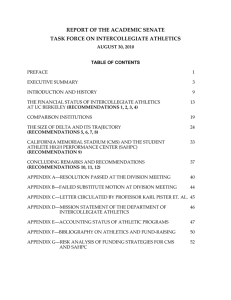 REPORT OF THE ACADEMIC SENATE TASK FORCE ON INTERCOLLEGIATE ATHLETICS