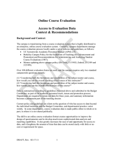 Online Course Evaluation  Access to Evaluation Data Context &amp; Recommendations