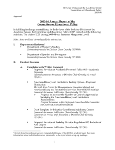 2003-04 Annual Report of the Committee on Educational Policy