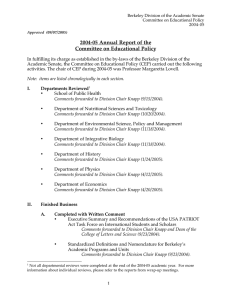 2004-05 Annual Report of the Committee on Educational Policy