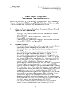 APPROVED 2004-05 Annual Report of the Committee on Courses of Instruction