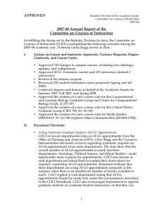 APPROVED 2007-08 Annual Report of the Committee on Courses of Instruction