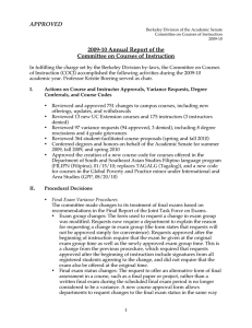 APPROVED 2009-10 Annual Report of the Committee on Courses of Instruction