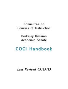 COCI Handbook  Last Revised 03/15/13 Committee on