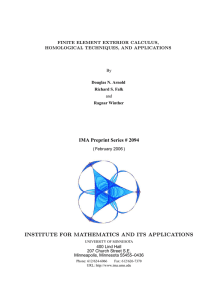 IMA Preprint Series # 2094 INSTITUTE FOR MATHEMATICS AND ITS APPLICATIONS