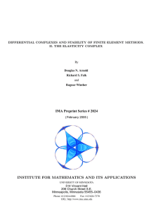 IMA Preprint Series # 2024 INSTITUTE FOR MATHEMATICS AND ITS APPLICATIONS