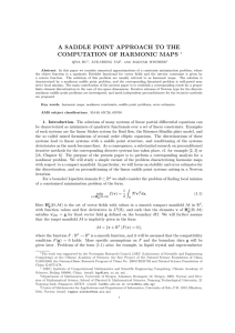 A SADDLE POINT APPROACH TO THE COMPUTATION OF HARMONIC MAPS ∗