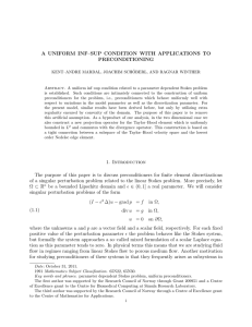 A UNIFORM INF&ndash;SUP CONDITION WITH APPLICATIONS TO PRECONDITIONING
