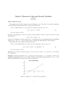 Taylor’s Theorem in One and Several Variables