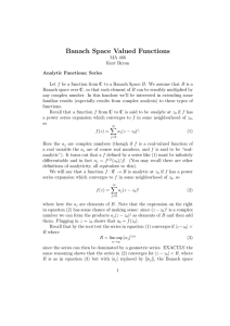 Banach Space Valued Functions