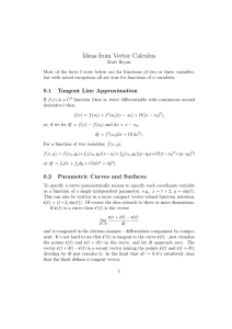 Ideas from Vector Calculus 0.1 Tangent Line Approximation