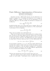 Finite Difference Approximation of Derivatives