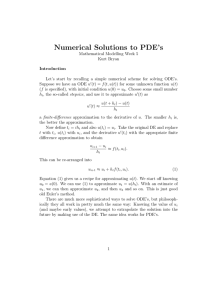 Numerical Solutions to PDE’s