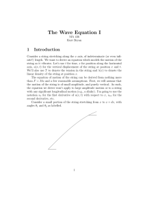 The Wave Equation I 1 Introduction